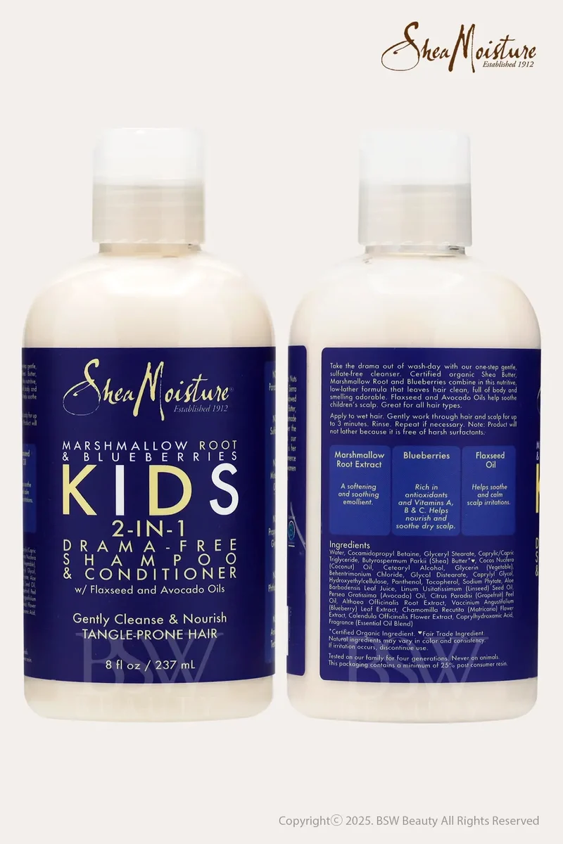 SHEA MOISTURE KIDS 2-IN-1 DRAMA-FREE SHAMPOO & CONDITIONER 8oz | Kids Shampoo