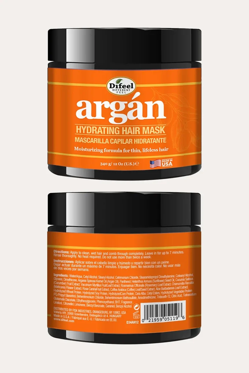 DIFEEL SP ARGAN HYDRATING HAIR MASK 12oz