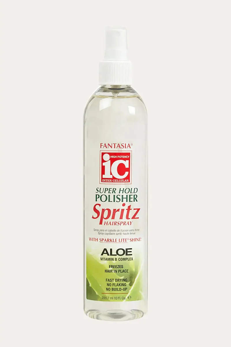 FANTASIA IC SUPER HOLD HAIR POLISHER SPRITZ HAIR SPRAY ALOE 10oz