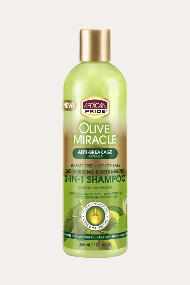 AFRICAN PRIDE OLIVE MIRACLE 2IN1 SHAMPOO 12oz