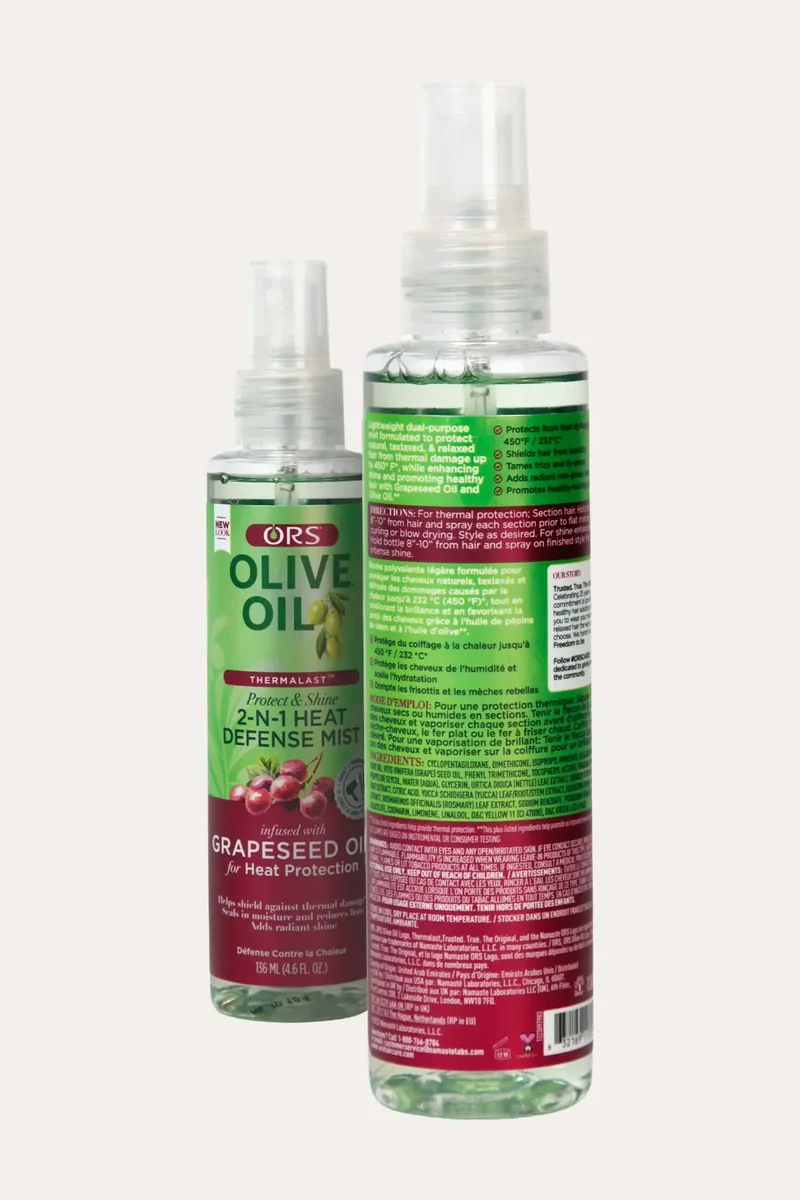 ORS OLIVE OIL WITH GRAPESEED OIL PROTECT & SHINE 2-N-1 HEAT DEFENSE HAIR MIST 4.6oz