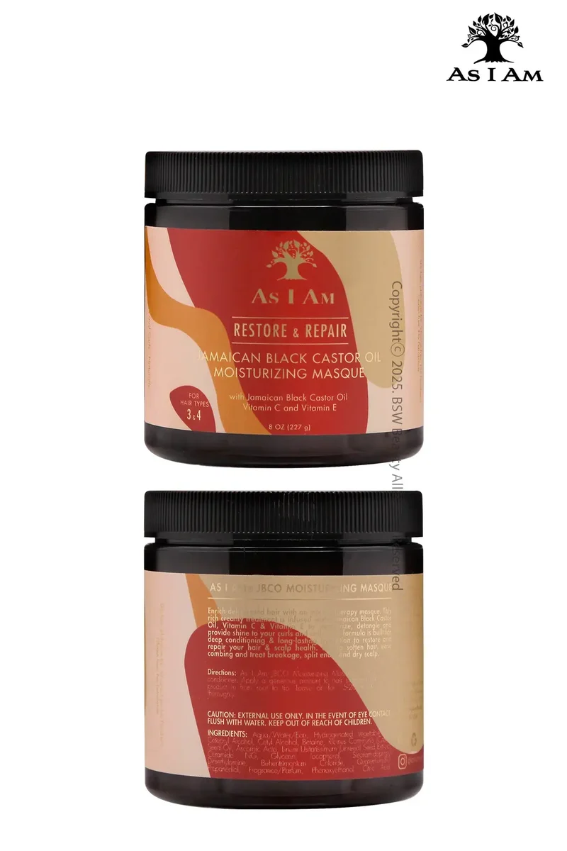 AS I AM RESTORE & REPAIR JAMAICAN BLACK CASTOR OIL MOISTURIZING MASQUE 8oz
