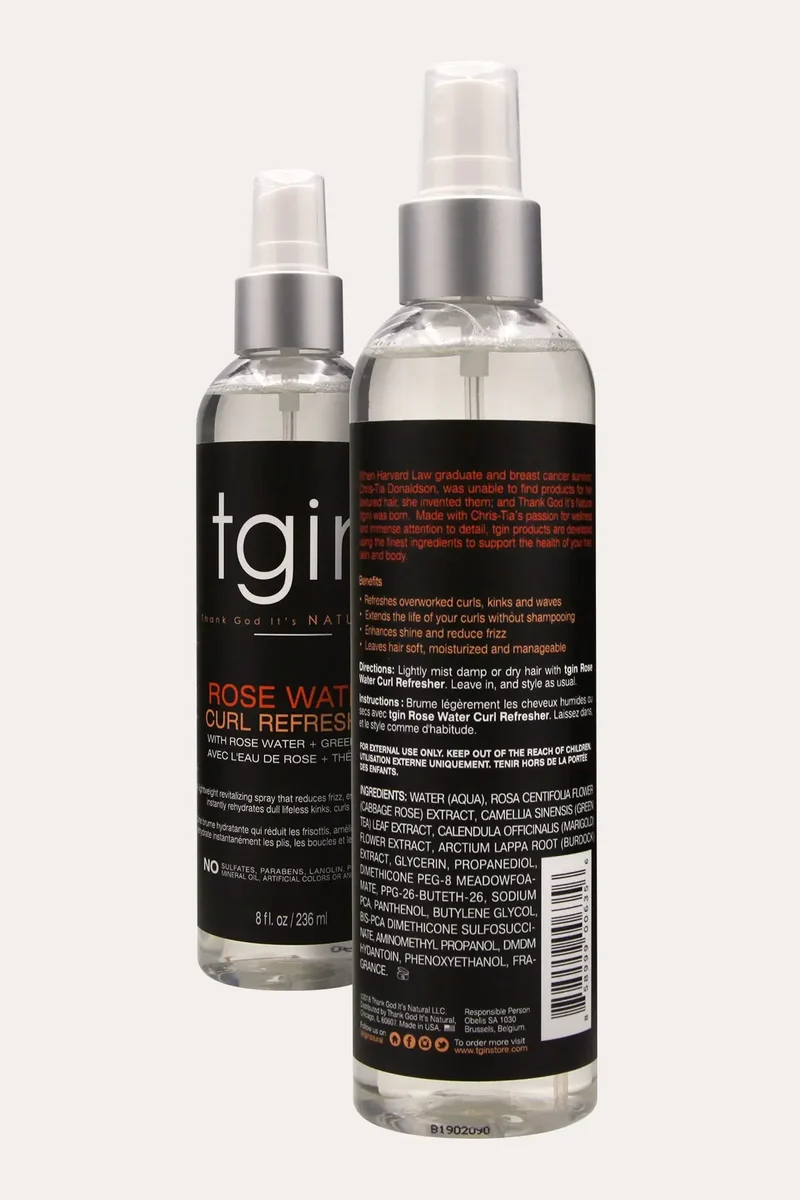 TGIN ROSE WATER CURL REFRESHER HAIR MIST 8oz