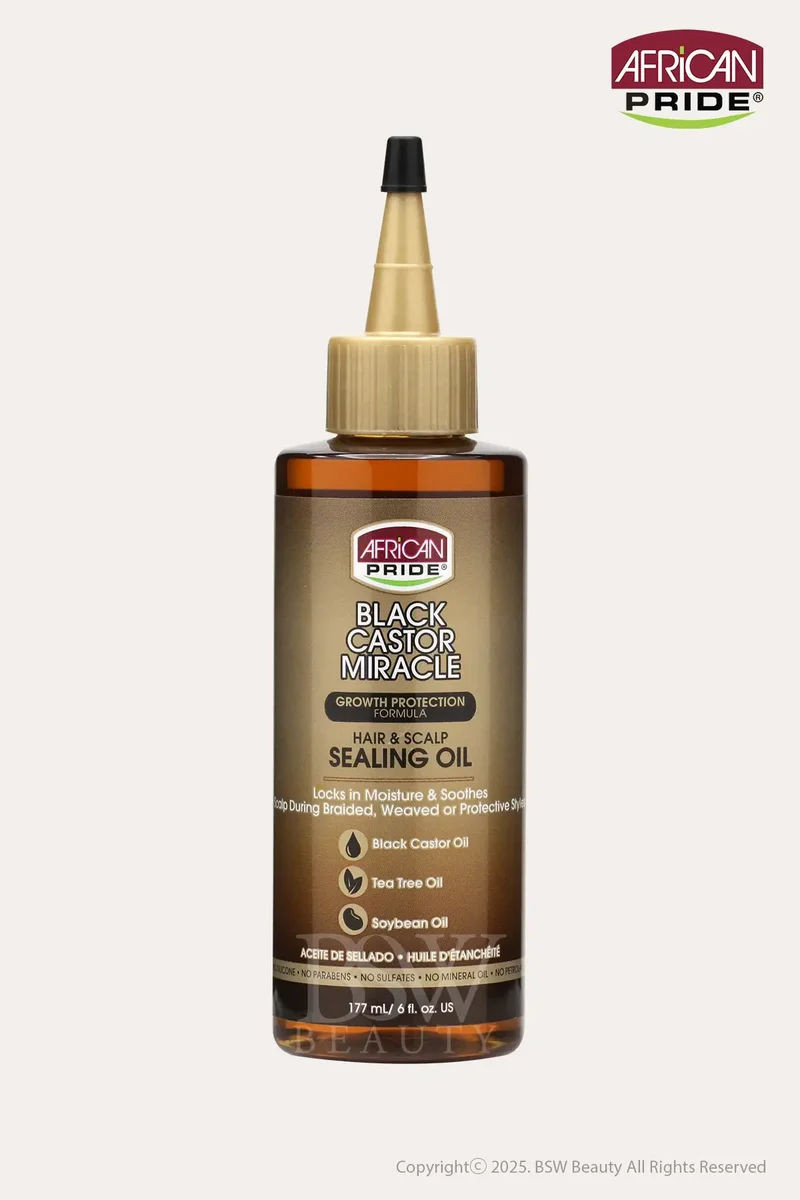 AFRICAN PRIDE BLACK CASTOR MIRACLE HAIR & SCALP SEALING OIL 6oz