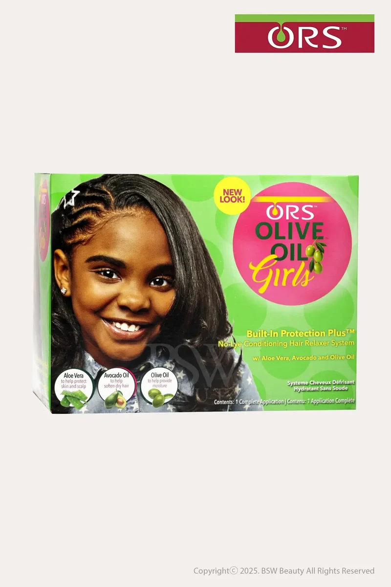ORS OLIVE OIL GIRLS BUILT IN PROTECTION PLUS NO LYE CONDITIONING HAIR RELAXER SYSTEM