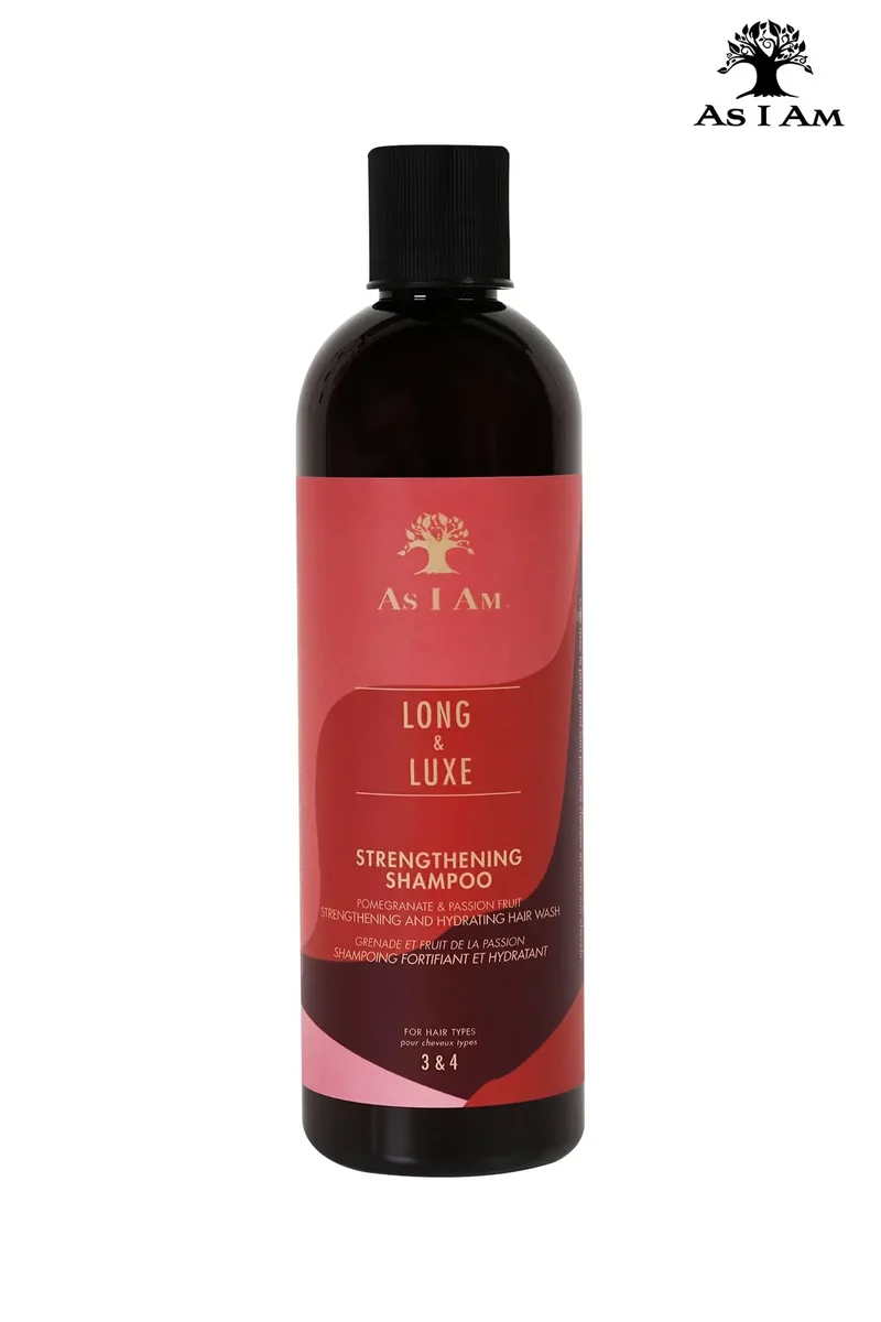 AS I AM LONG AND LUXE POMEGRANATE & PASSION FRUIT STRENGTHNING SHAMPOO 12oz