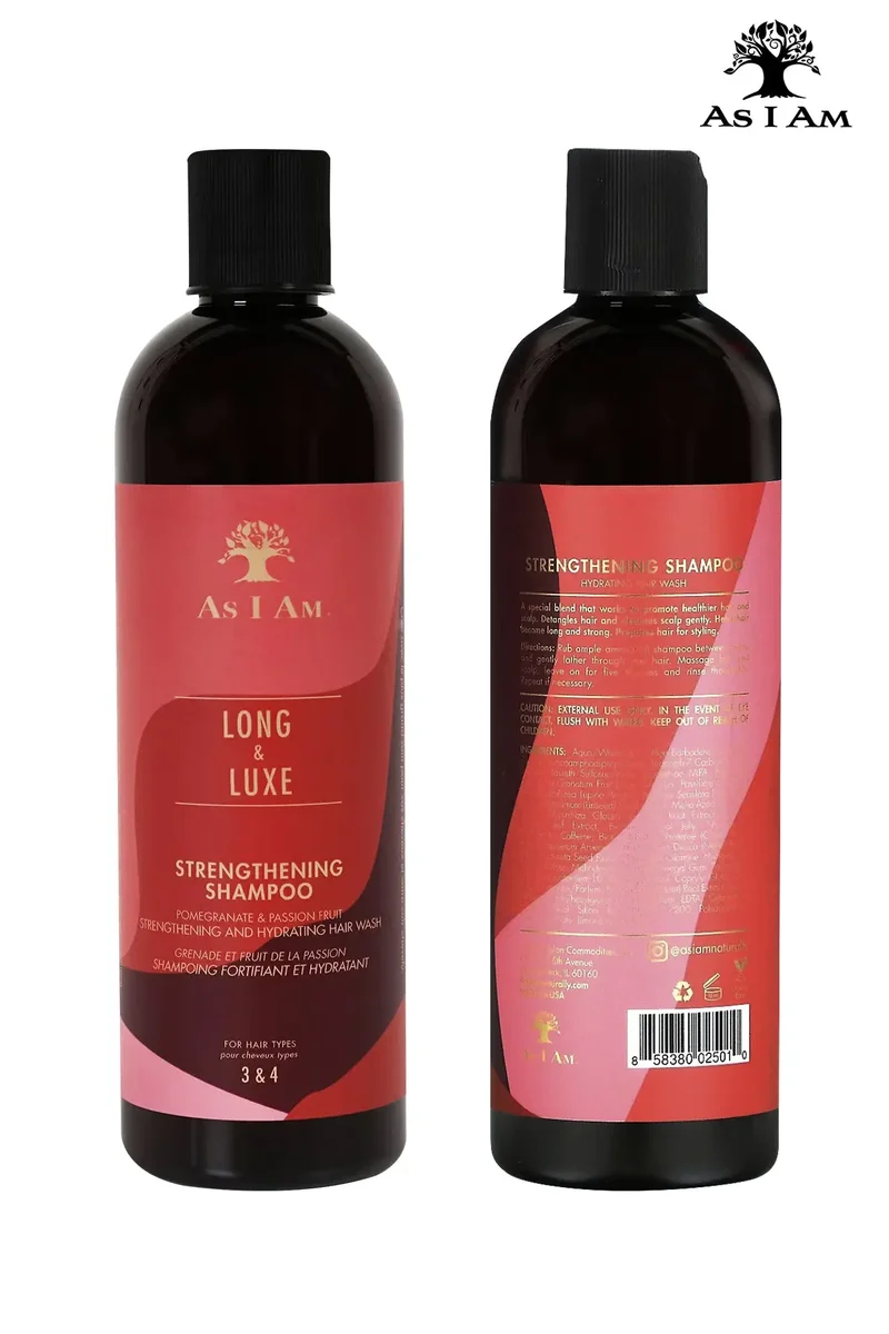 AS I AM LONG AND LUXE POMEGRANATE & PASSION FRUIT STRENGTHNING SHAMPOO 12oz