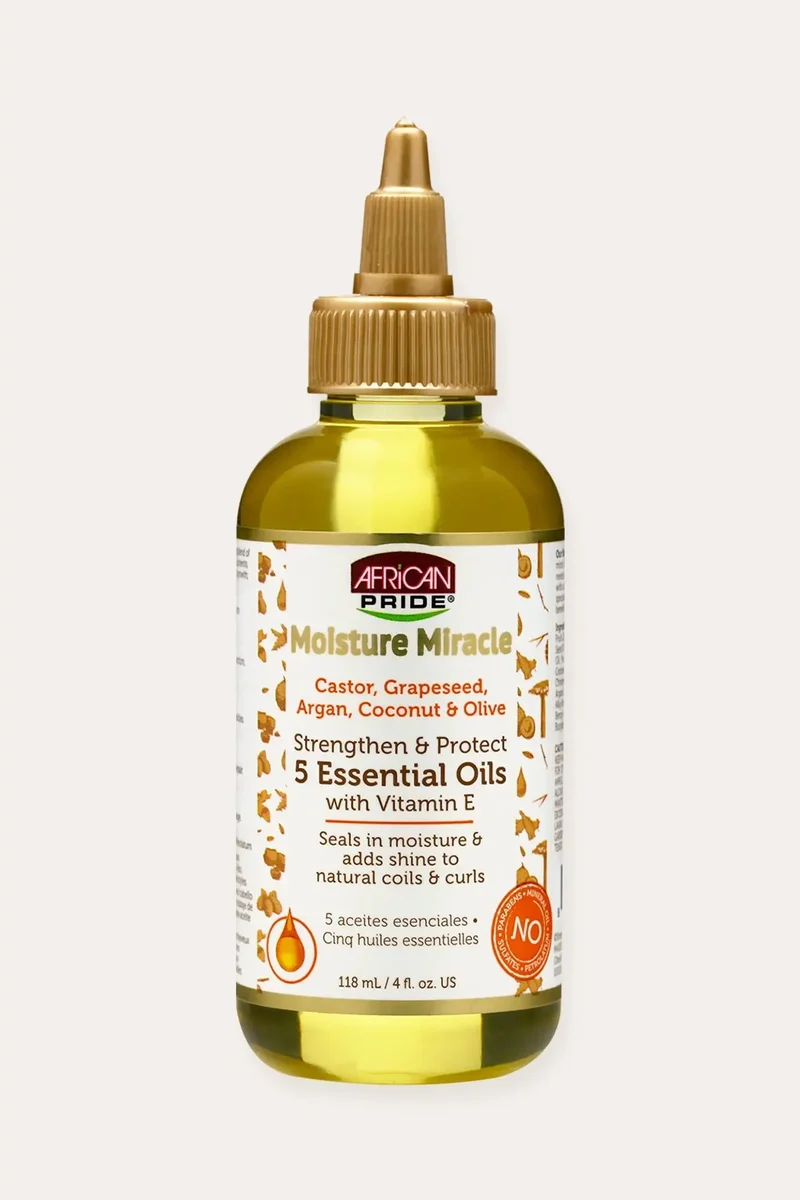AFRICAN PRIDE MOISTURE MIRACLE STRENGTHEN & PROTECT 5 ESSENTIAL OILS 4oz