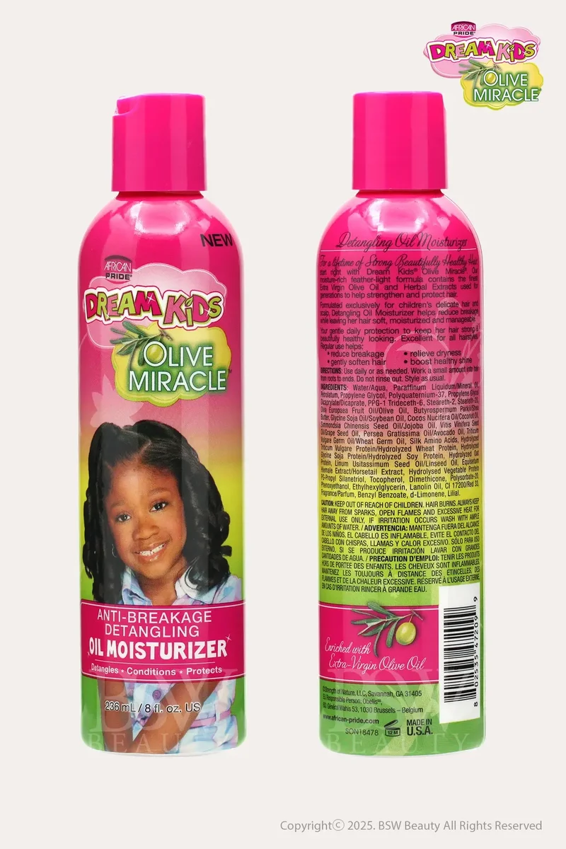 AFRICAN PRIDE DREAM KIDS OLIVE MIRACLE ANTI-BREAKAGE DETANGLING OIL MOISTURIZER 8oz