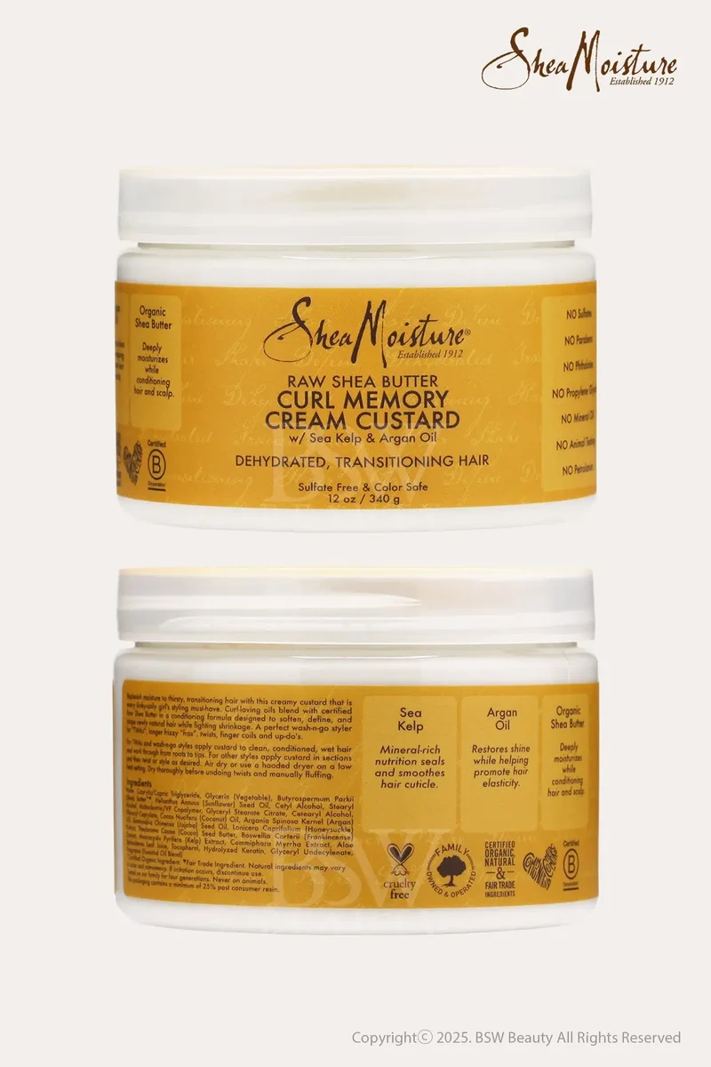 SHEA MOISTURE RAW SHEA BUTTER CURL MEMORY CREAM HAIR CUSTARD 12oz