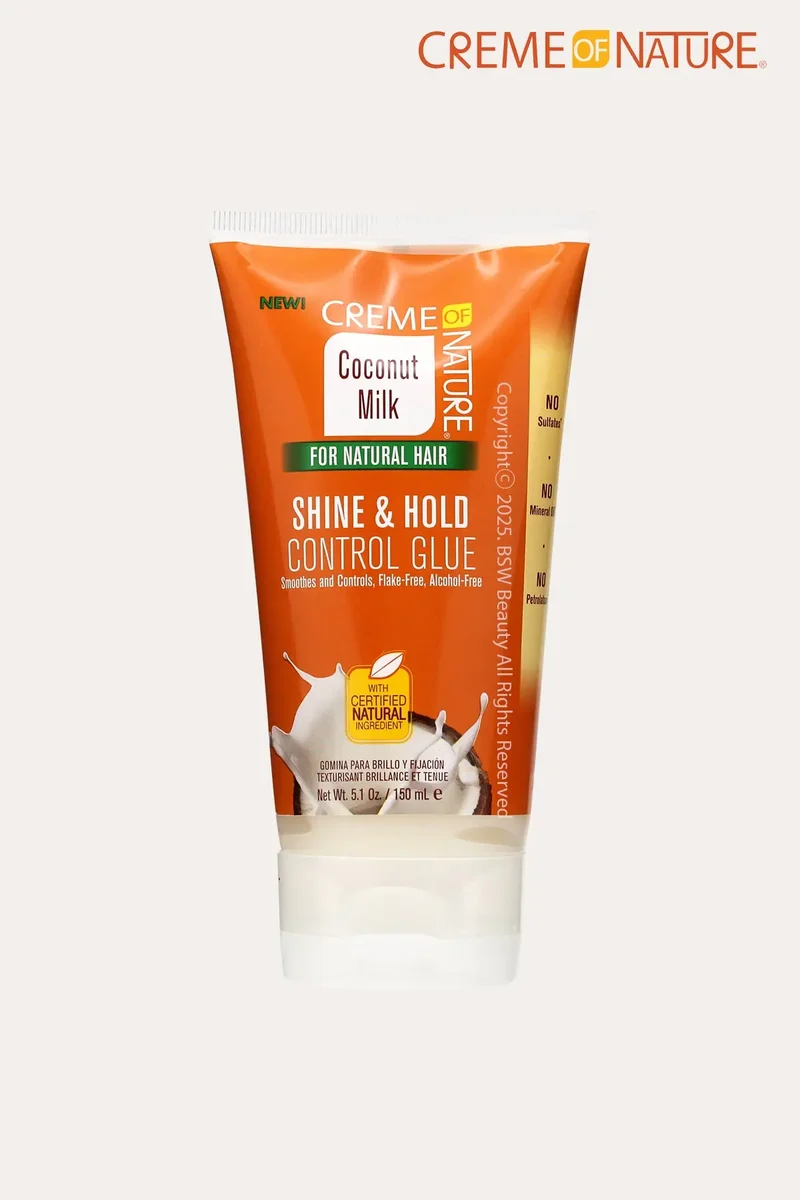 CREME OF NATURE COCONUT MILK SHINE & HOLD CONTROL GLUE 5.1oz | STYLING CREAM