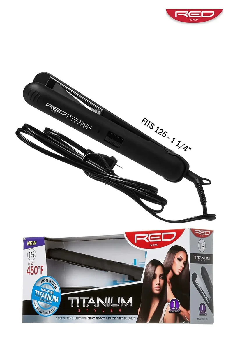 RED BY KISS TITANIUM FLAT IRON 1 & 1 1/4