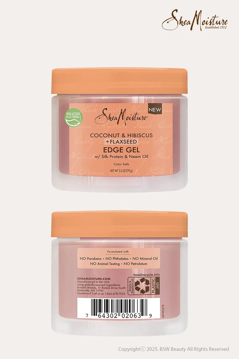 SHEA MOISTURE COCONUT & HIBISCUS + FLAXSEED EDGE GEL 3.5oz
