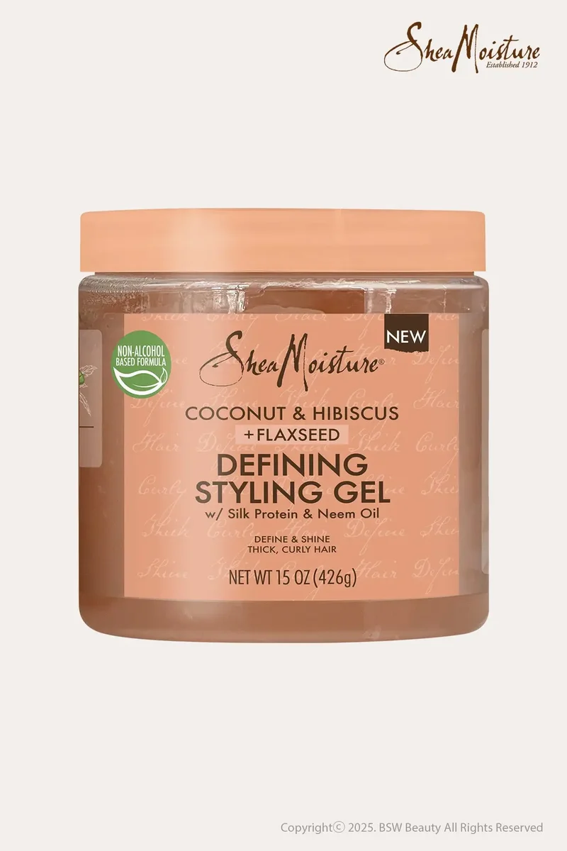 SHEA MOISTURE COCONUT & HIBISCUS + FLAXSEED DEFINING STYLING GEL 15oz