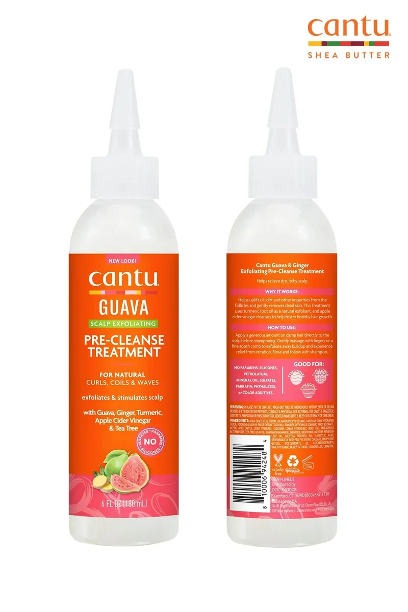 CANTU GUAVA & GINGER DRY SCALP EXFOLIATING PRE-CLEANSE TREATMENT 6oz | SCALP TREATMENT