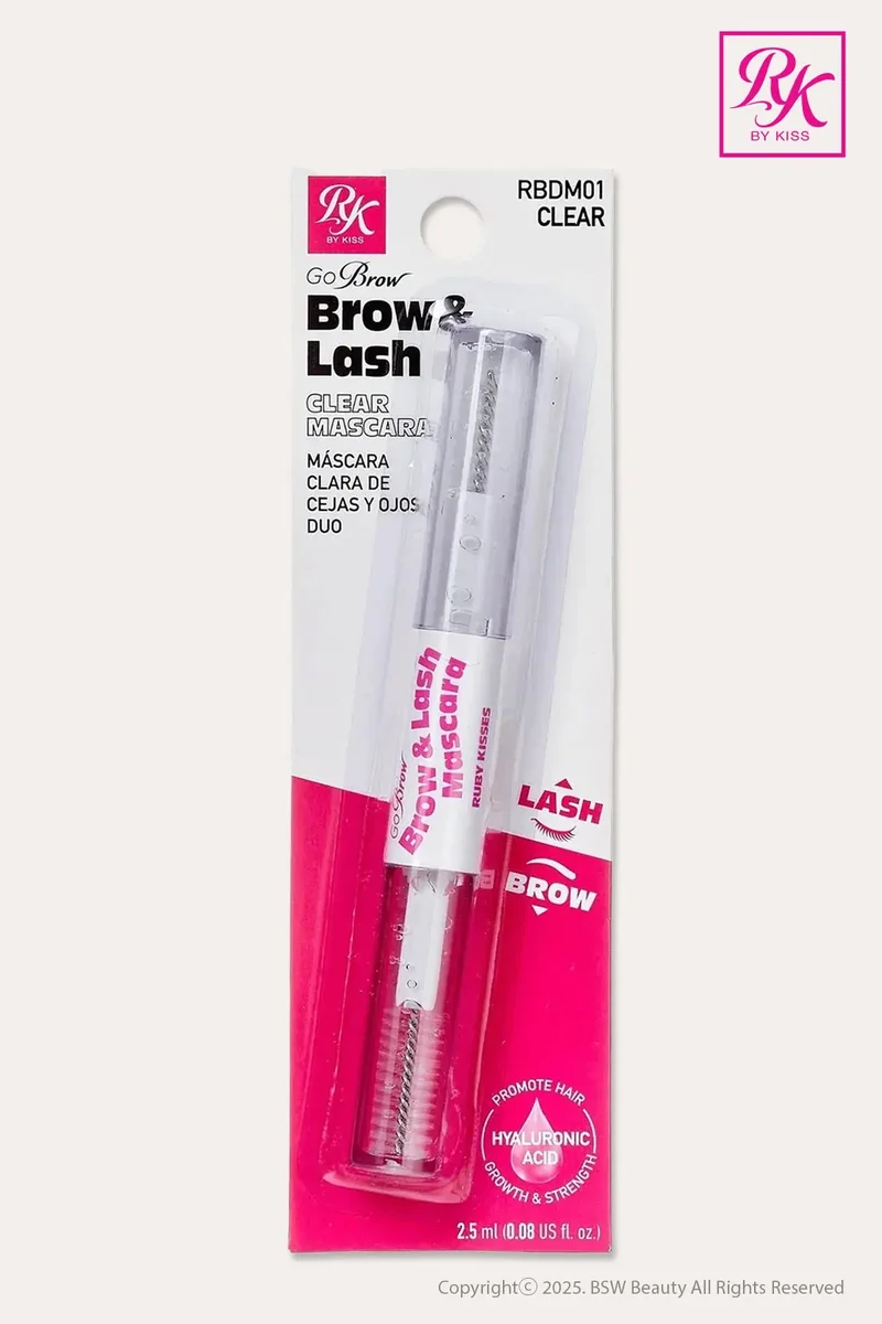 RUBY KISS BY KISS GO BROW DUO MASCARA - CLEAR