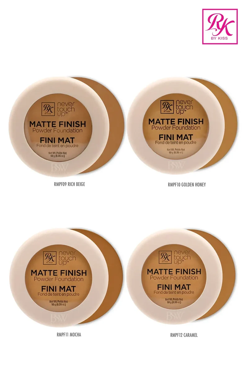 RUBY KISS BY KISS MATTE FINISH POWDER FOUNDATION - 8 COLORS