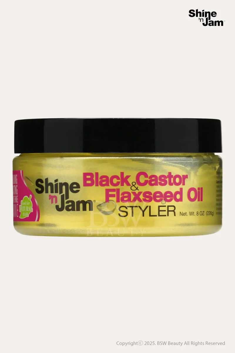 AMPRO SHINE 'N JAM BLACK CASTOR & FLAXSEED OIL STYLER