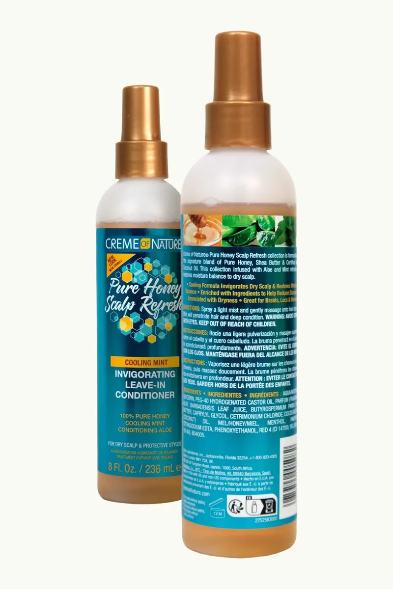 CREME OF NATURE PURE HONEY SCALP REFRESH INVIGORATING LEAVE IN CONDITIONER 8oz
