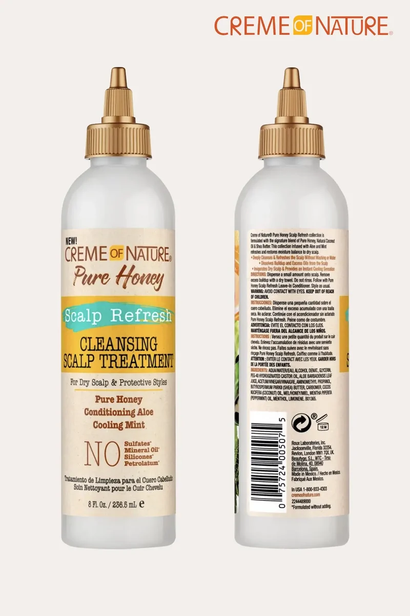 CREME OF NATURE PURE HONEY SCALP REFRESH CLEANSING SCALP TREATMENT 8oz