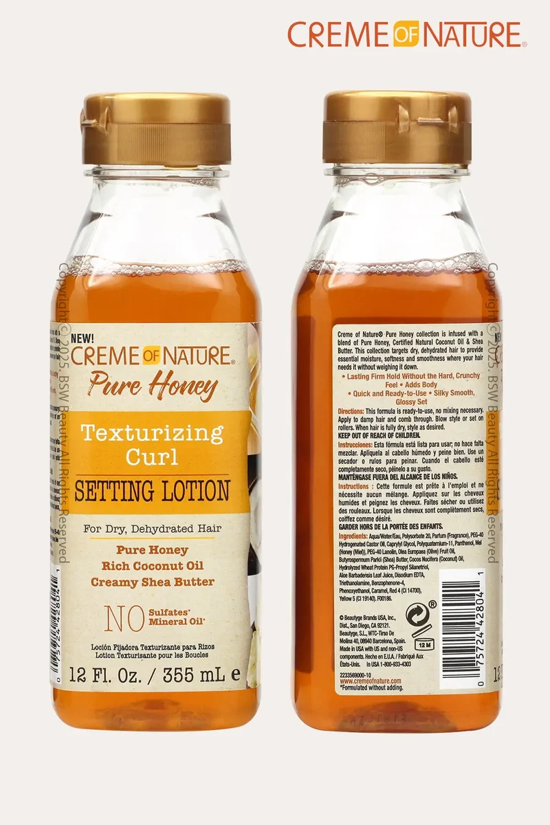 CREME OF NATURE PURE HONEY TEXTURIZING CURL SETTING LOTION 12oz