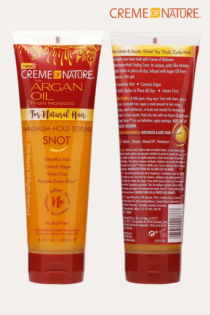CREME OF NATURE ARGAN OIL MAXIMUM HOLD STYLING SNOT 8.4oz