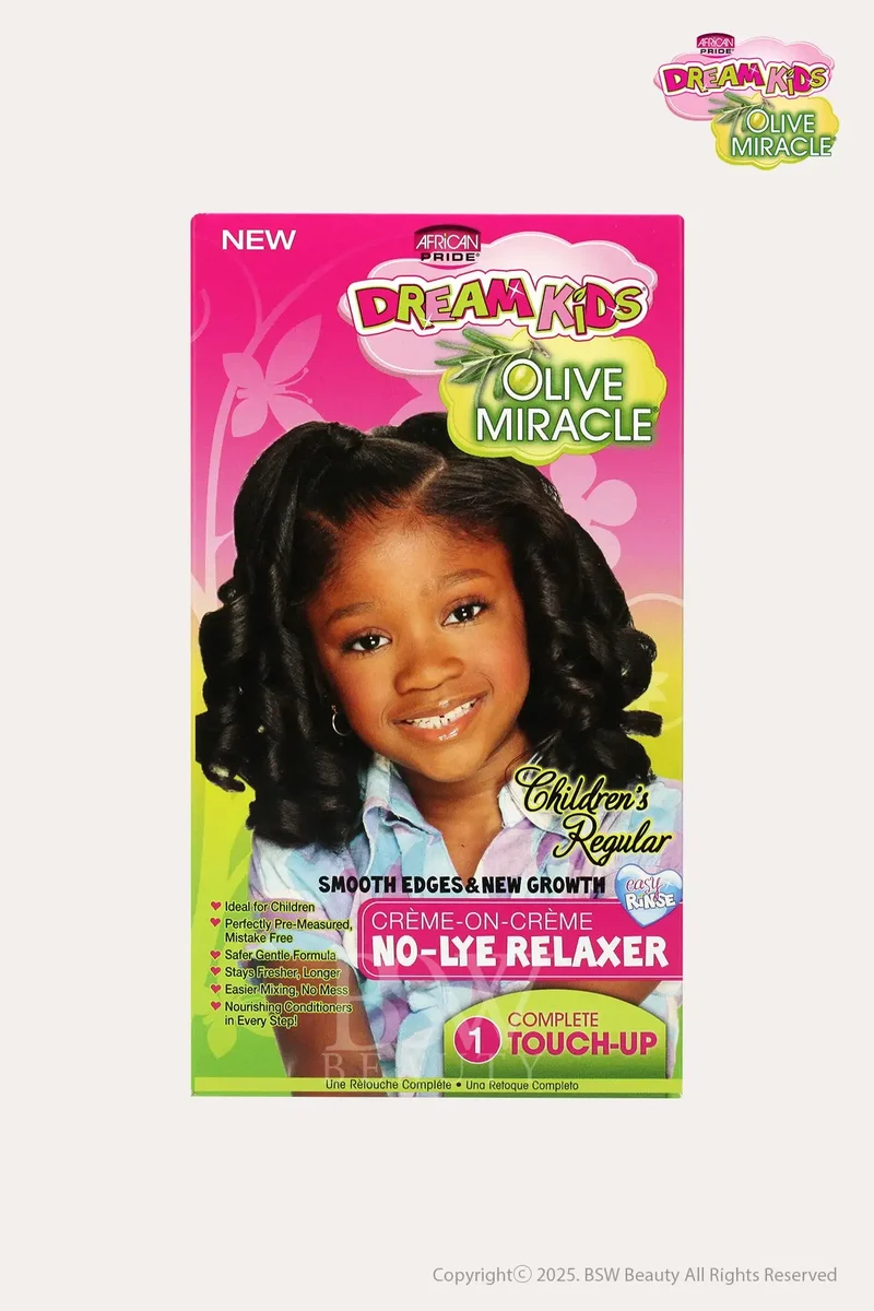 AFRICAN PRIDE DREAM KIDS OLIVE MIRACLE CREME ON CREME NO-LYE RELAXER TOUCH-UP KIT (REGULAR)