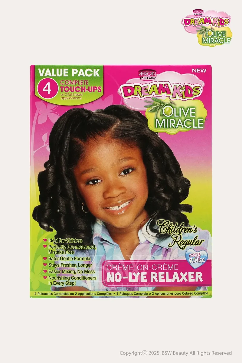 AFRICAN PRIDE DREAM KIDS OLIVE MIRACLE CREME ON CREME NO-LYE RELAXER TOUCH-UP KIT (REGULAR)