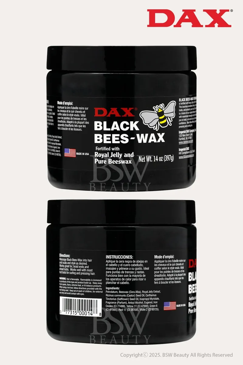 DAX BLACK BEES-WAX FORTIFIED WITH ROYAL JELLY AND PURE BEESWAX 14oz