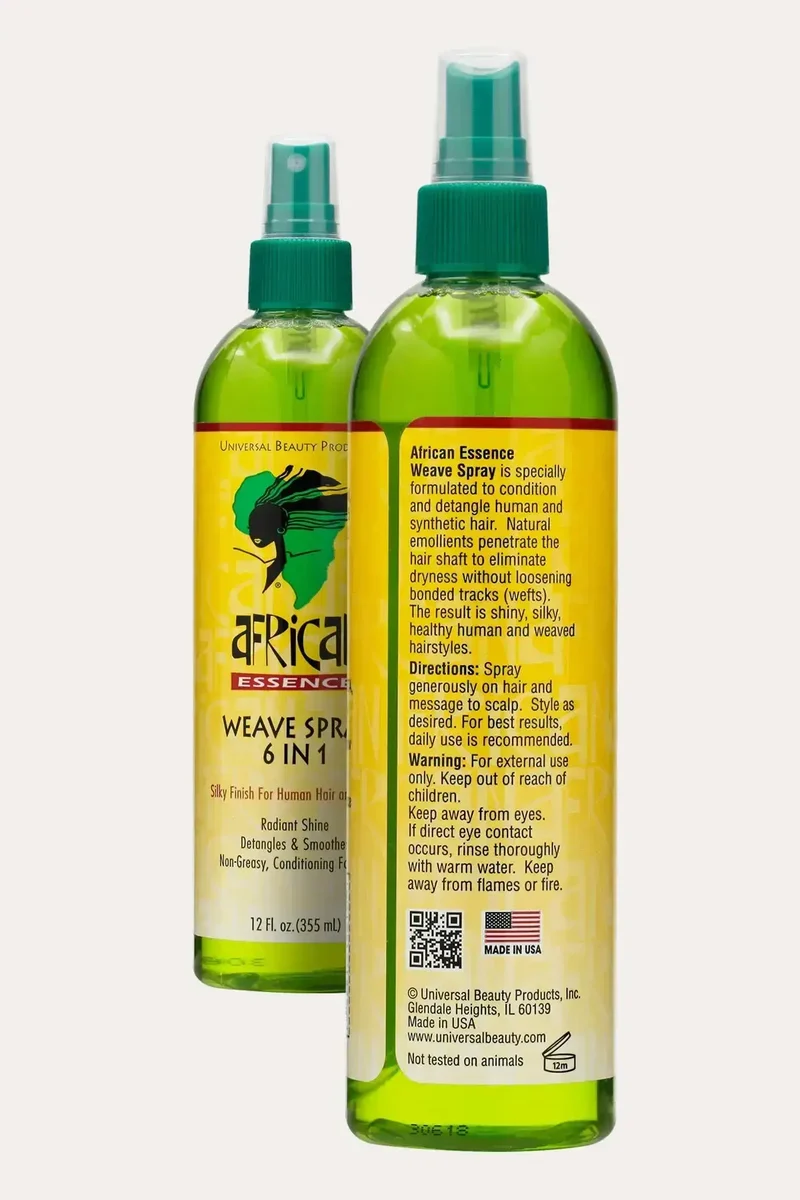 AFRICAN ESSENCE WEAVE SPRAY 6 IN 1 12oz - HAIR EXTENSION MAINTENANCE