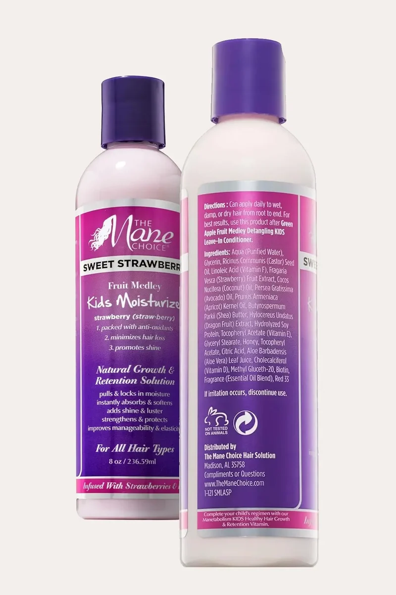 THE MANE CHOICE KIDS SWEET STRAWBERRY FRUIT MEDLEY HAIR MOISTURIZER 8oz