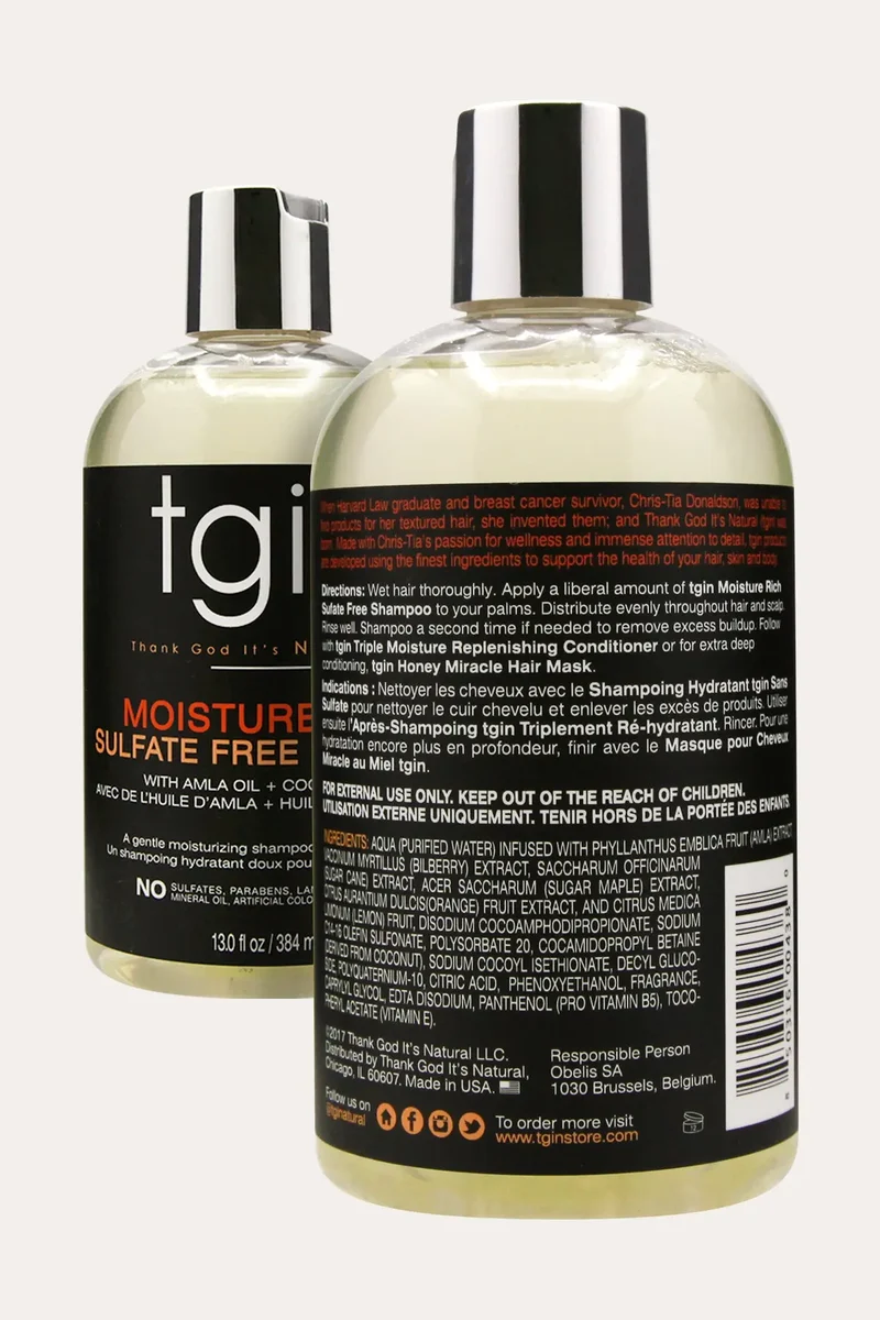 TGIN MOISTURE RICH SULFATE FREE SHAMPOO 13oz