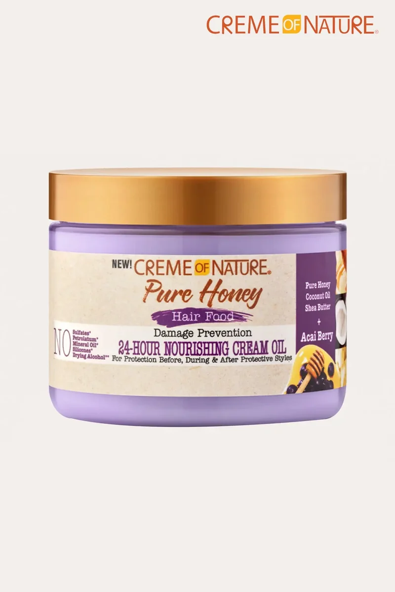 CREME OF NATURE PURE HONEY HAIR FOOD DAMAGE PREVENTION NOURISHING CREAM OIL 4.7oz