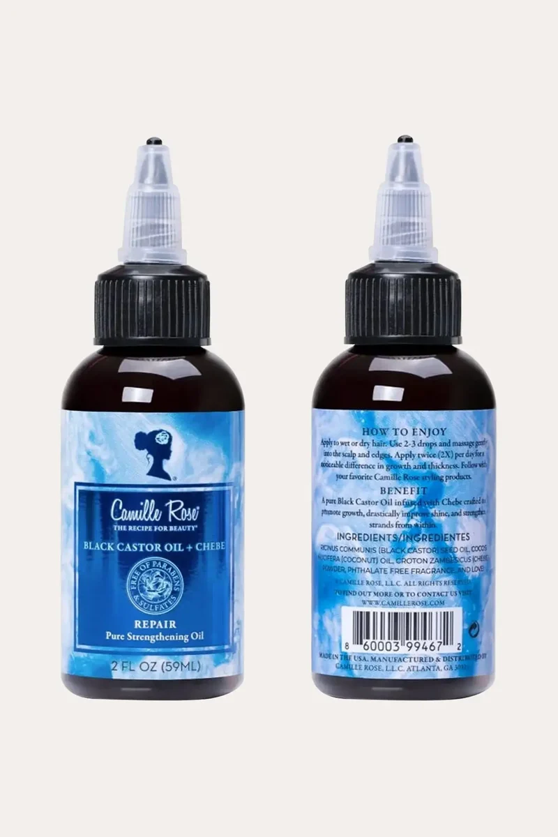 CAMILLE ROSE BLACK CASTOR OIL + CHEBE OIL 2oz