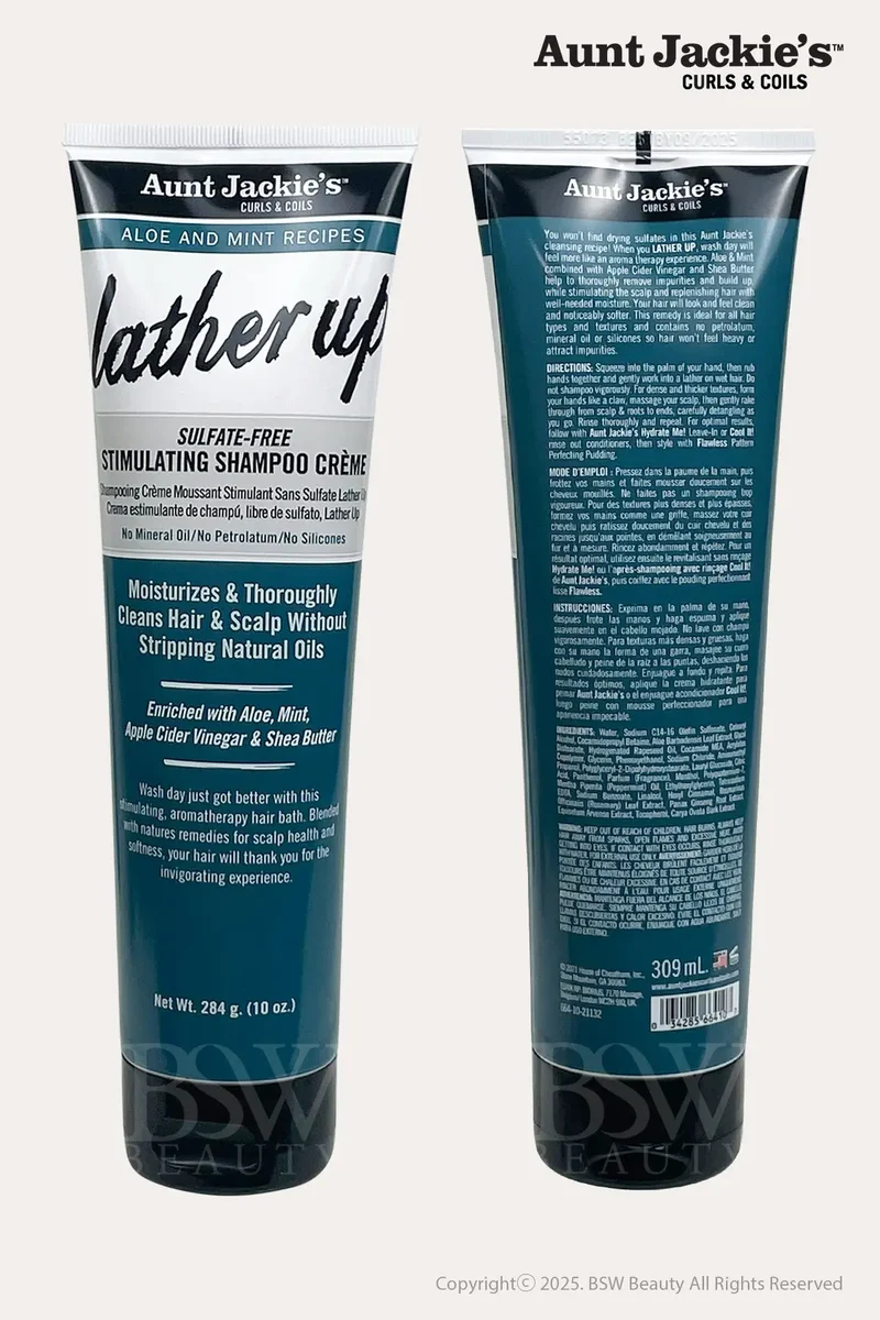 AUNT JACKIE'S ALOE AND MINT SULFATE FREE STIMULATING SHAMPOO CREME 10oz