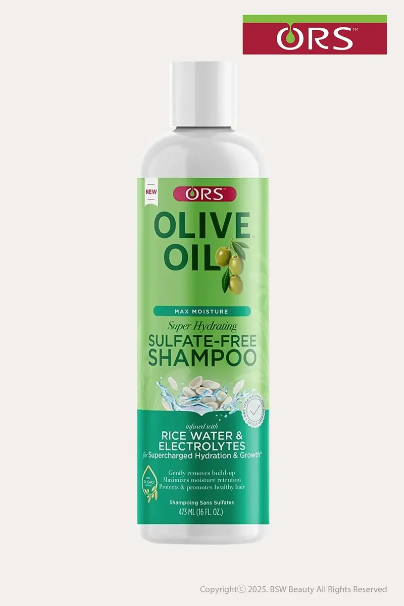 ORS MAX MOISTURE OLIVE OIL SULFATE FREE SHAMPOO RICE WATER & ELECTROLYTES 16oz