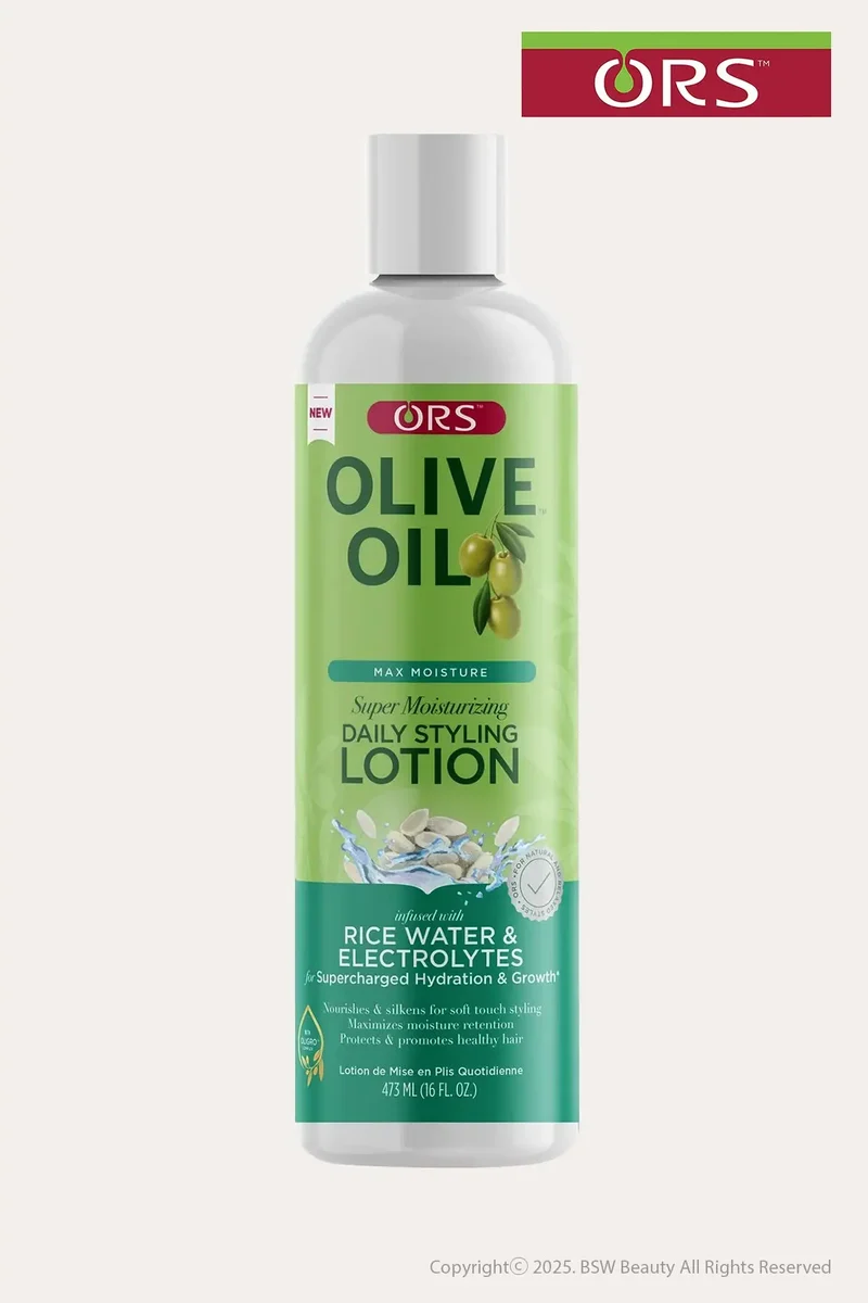 ORS MAX MOISTURE OLIVE OIL DAILY STYLING LOTION RICE WATER & ELECTROLYTES 16oz