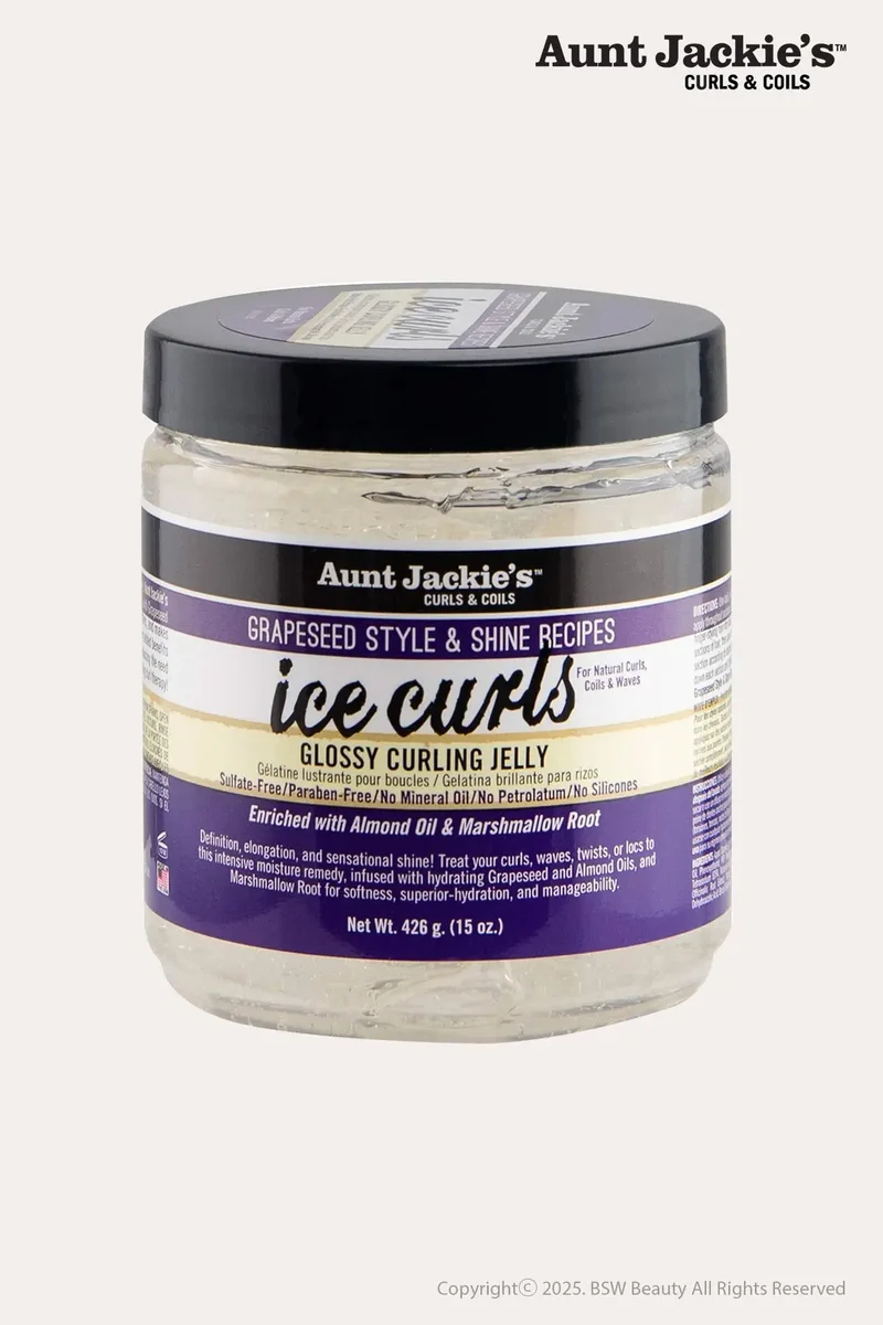 AUNT JACKIE'S GRAPESEED STYLE & SHINE RECIPES ICE CURLS CLOSSY CURLING JELLY 15oz
