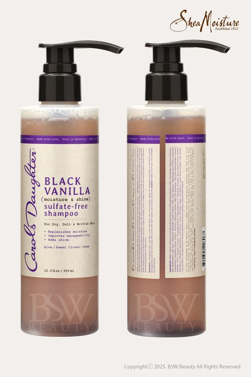CAROLS DAUGHTER BLACK VANILLA MOISTURE & SHINE SULFATE FREE SHAMPOO 12oz