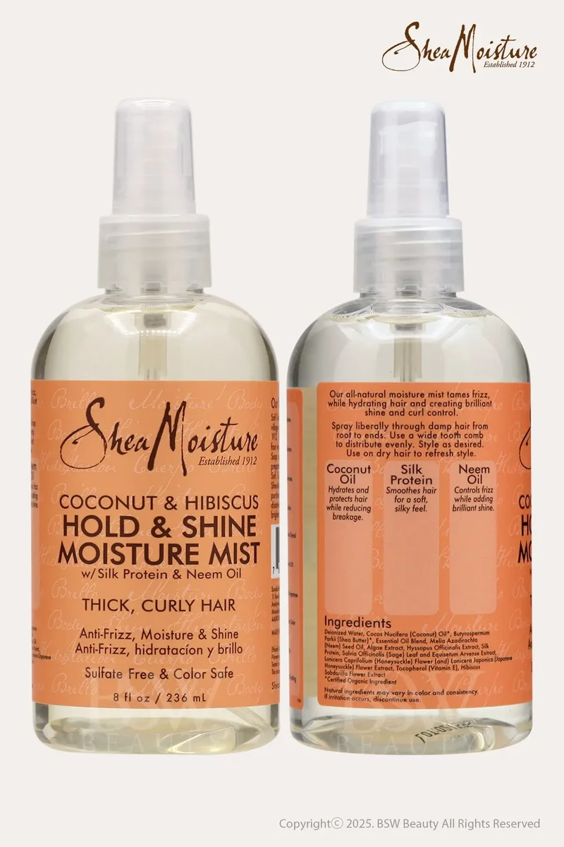 SHEA MOISTURE COCONUT & HIBISCUS HOLD & SHINE MOISTURE HAIR MIST 8oz