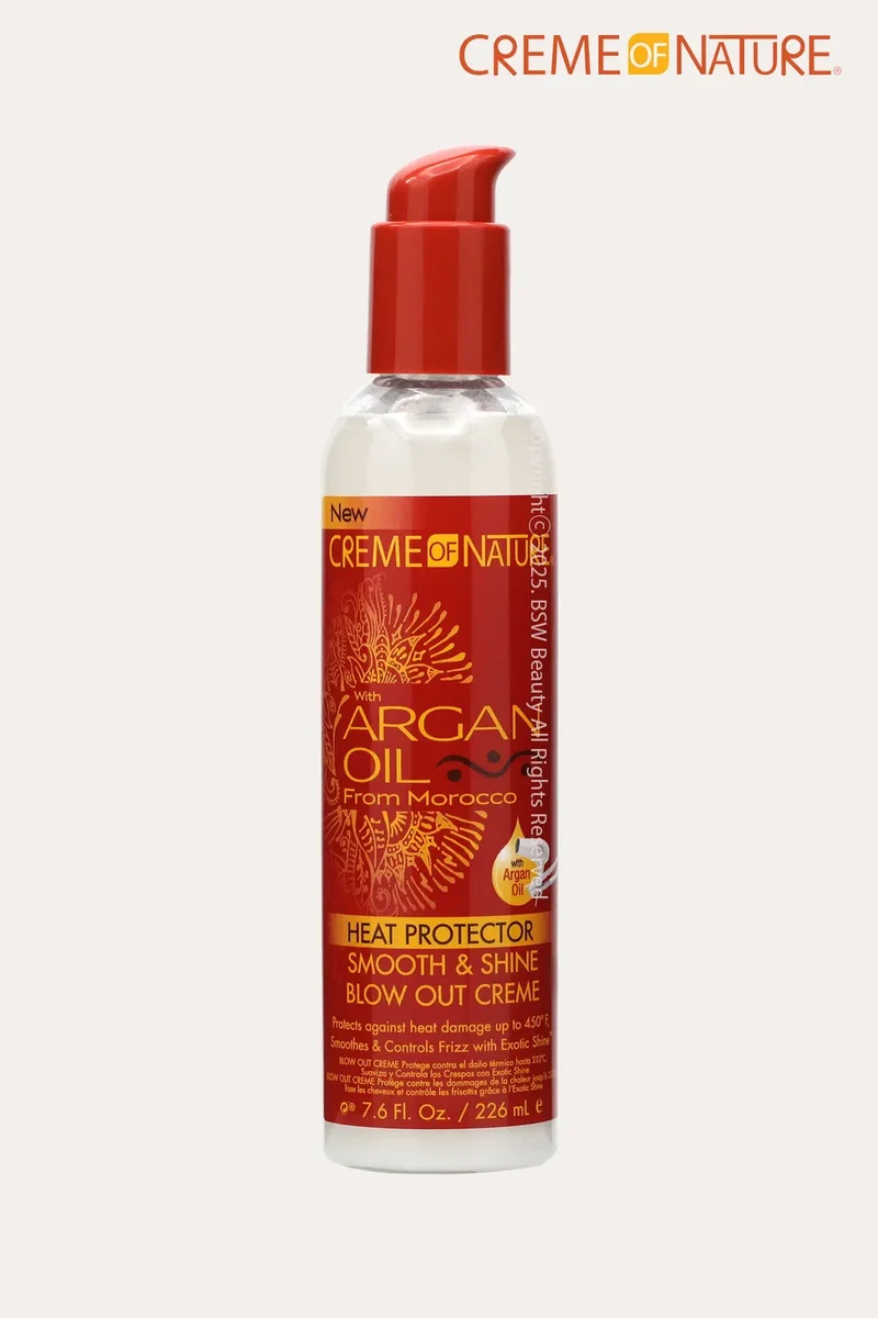 CREME OF NATURE HEAT PROTECTOR SMOOTH & SHINE BLOW OUT CREAM 7.6oz