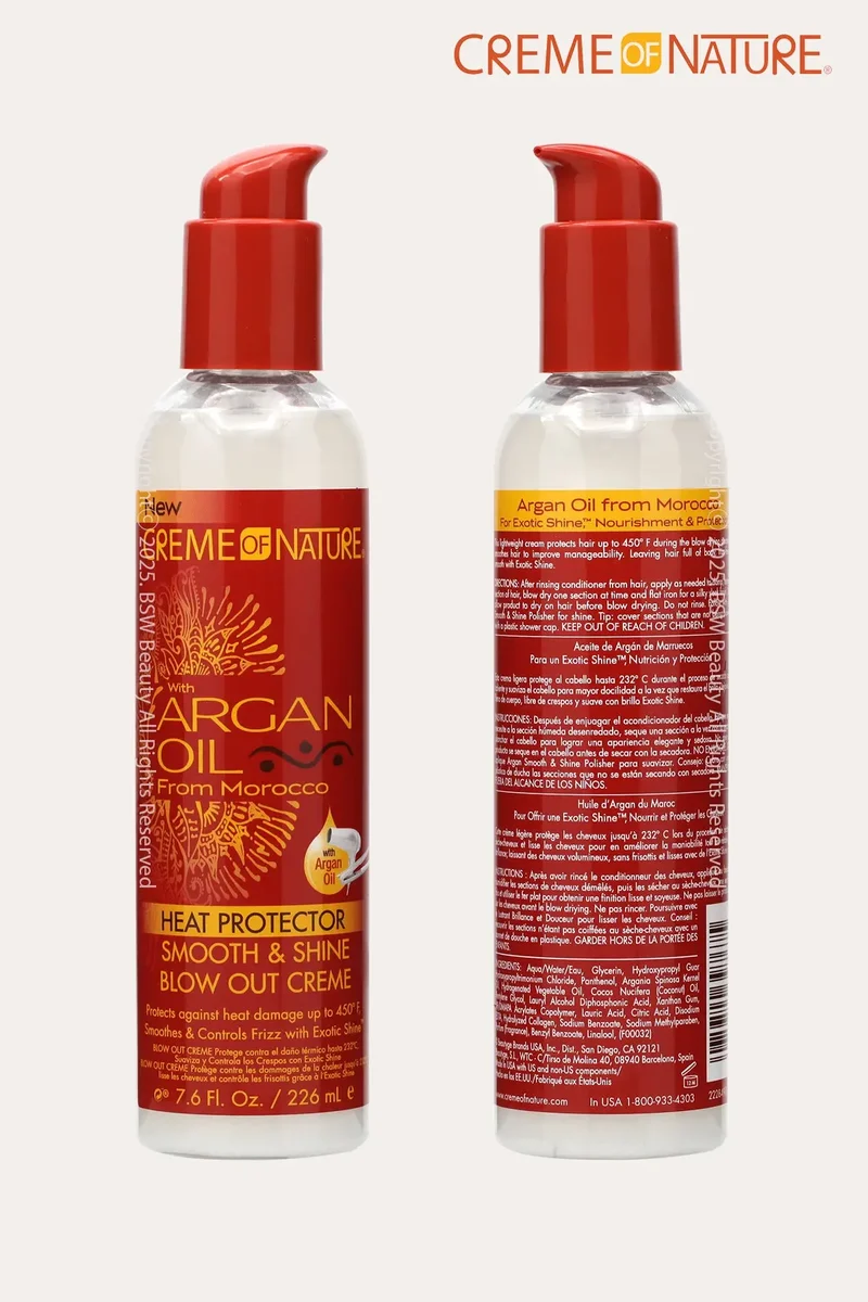 CREME OF NATURE HEAT PROTECTOR SMOOTH & SHINE BLOW OUT CREAM 7.6oz