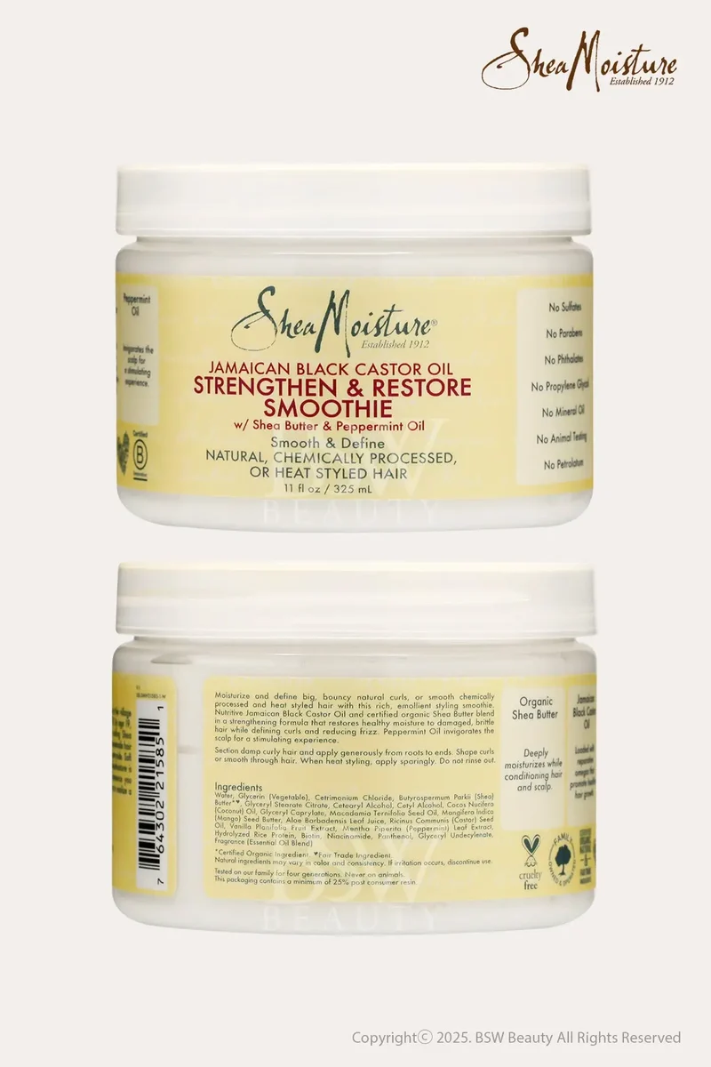 SHEA MOISTURE JAMAICAN BLACK CASTOR OIL STRENGTHEN&RESTORE HAIR SMOOTHIE 11oz