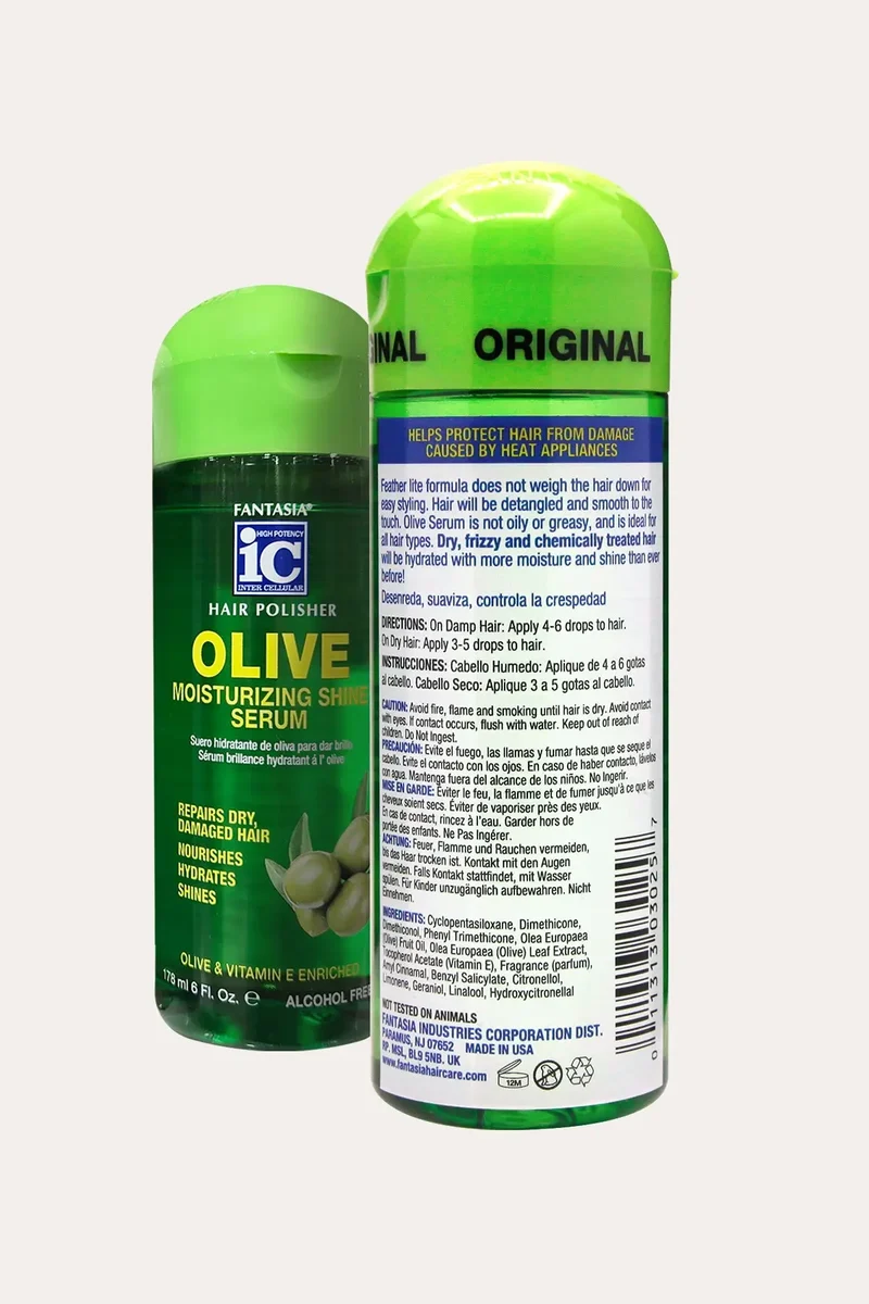 FANTASIA IC HAIR POLISHER OLIVE MOISTURIZING SHINE HAIR SERUM 6oz