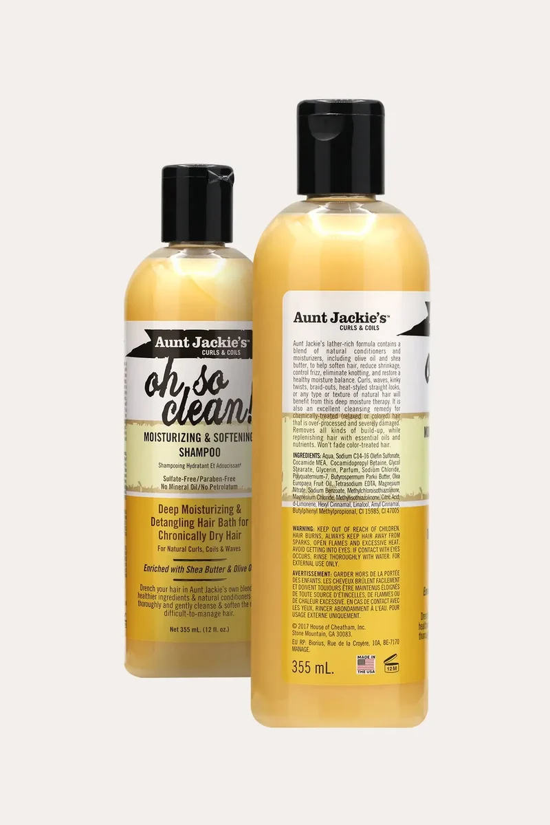 AUNT JACKIES OH SO CLEAN! MOISTURIZING & SOFTENING SHAMPOO 12oz
