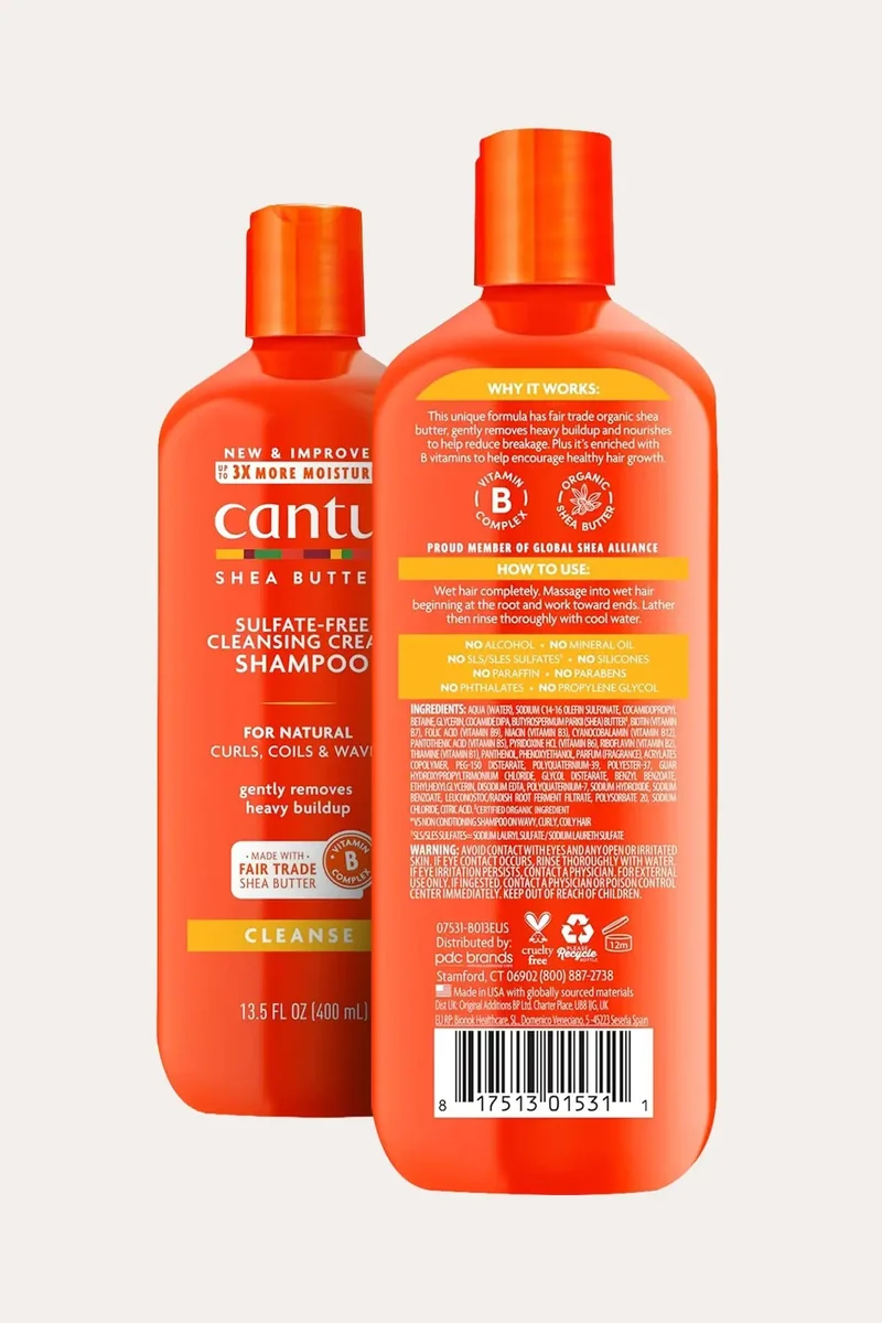 CANTU FOR NATURAL HAIR SULFATE-FREE CLEANSING CREAM SHAMPOO 13.5oz