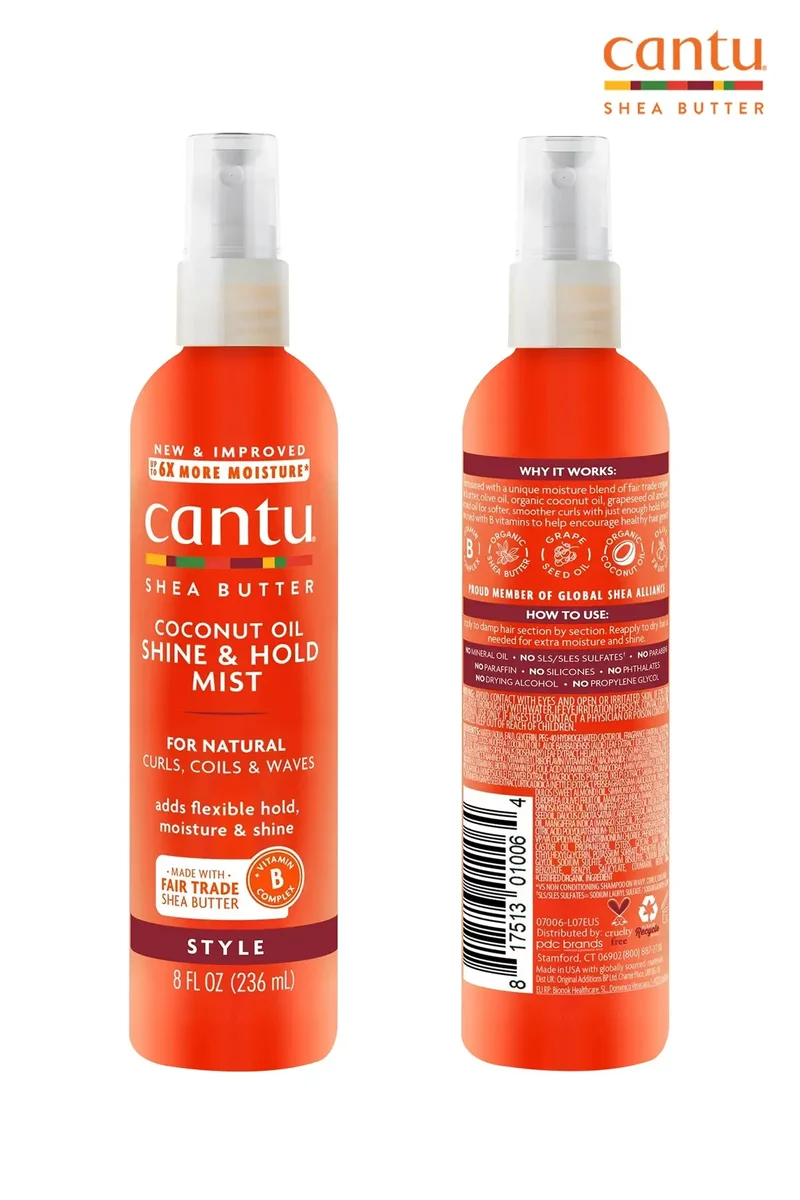 CANTU FOR NATURAL HAIR COCONUT OIL SHINE & HOLD HAIR MIST 8oz