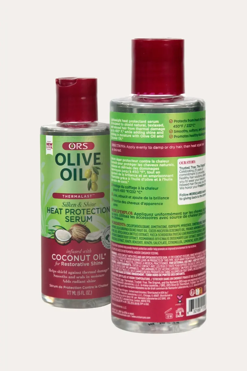 ORS OLIVE OIL SILKEN & SHINE HEAT PROTECTION HAIR SERUM 6oz