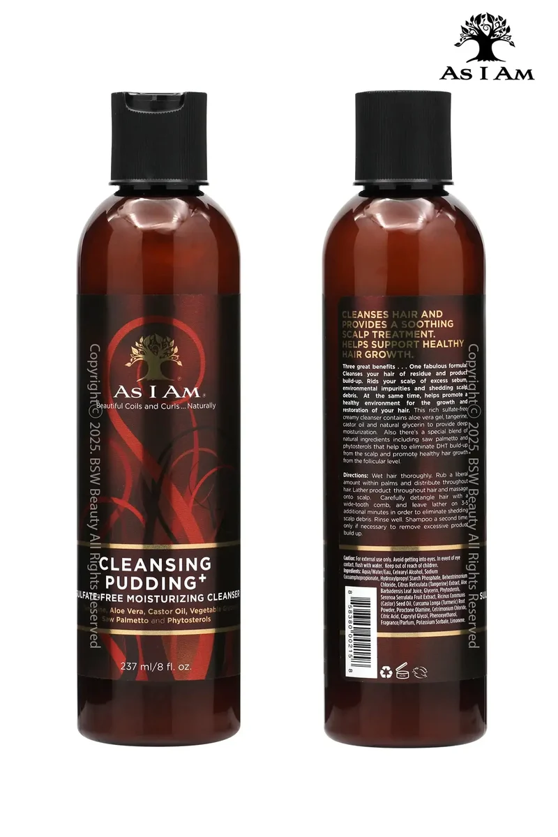 AS I AM CLEANSING PUDDING+ SULFATE FREE MOISTURIZING CLEANSER 8oz