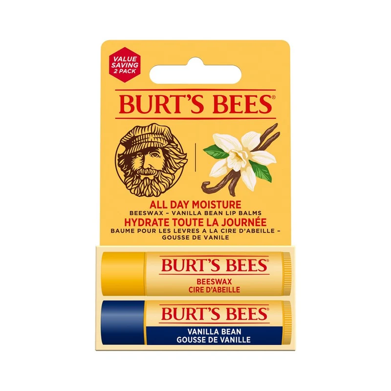 Vanilla Lip Balm Duo Pack, Beeswax & Vanilla Bean